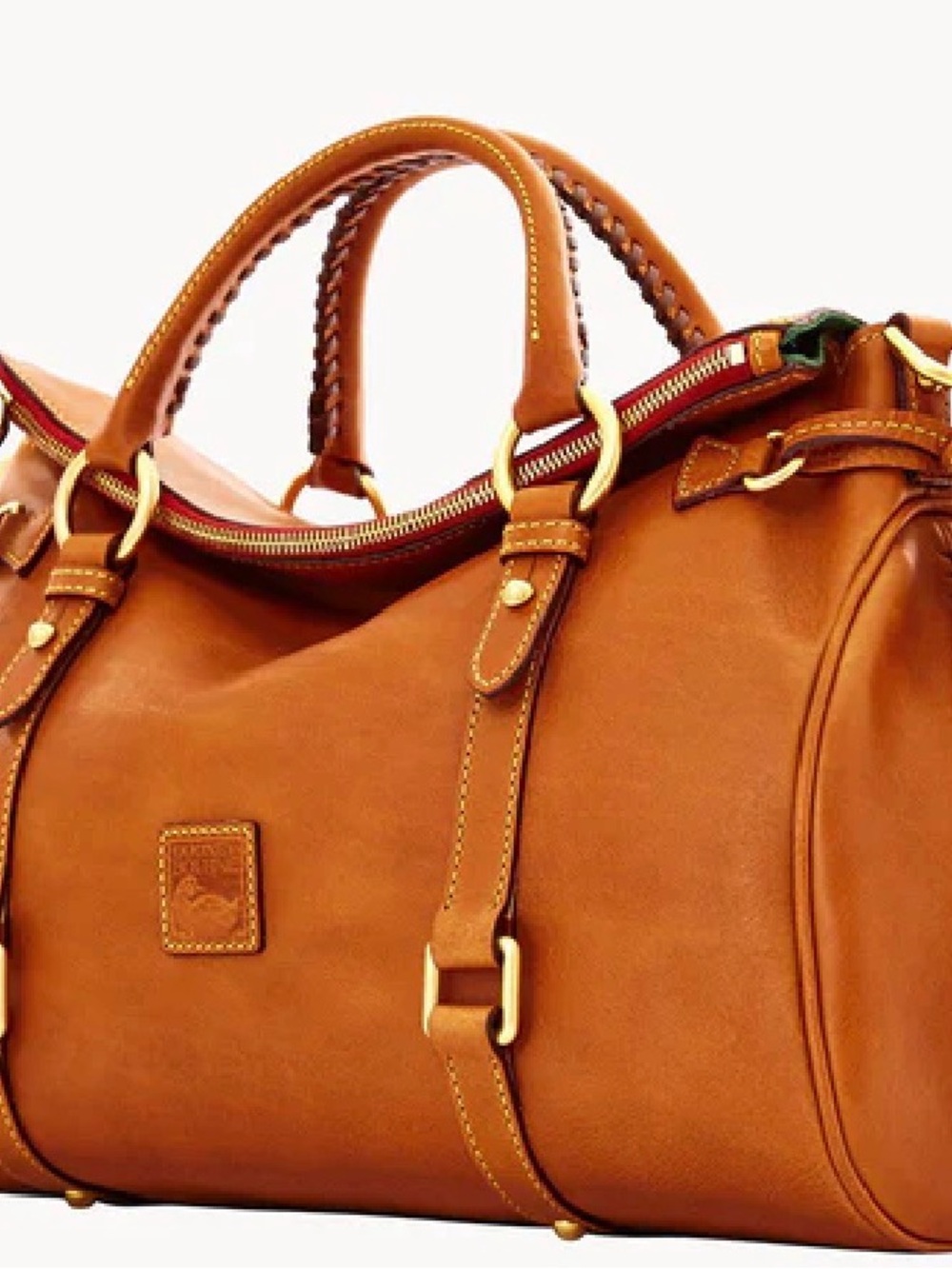 Dooney and Bourke Florentine Leather Satchel Bag with Gold Hardware